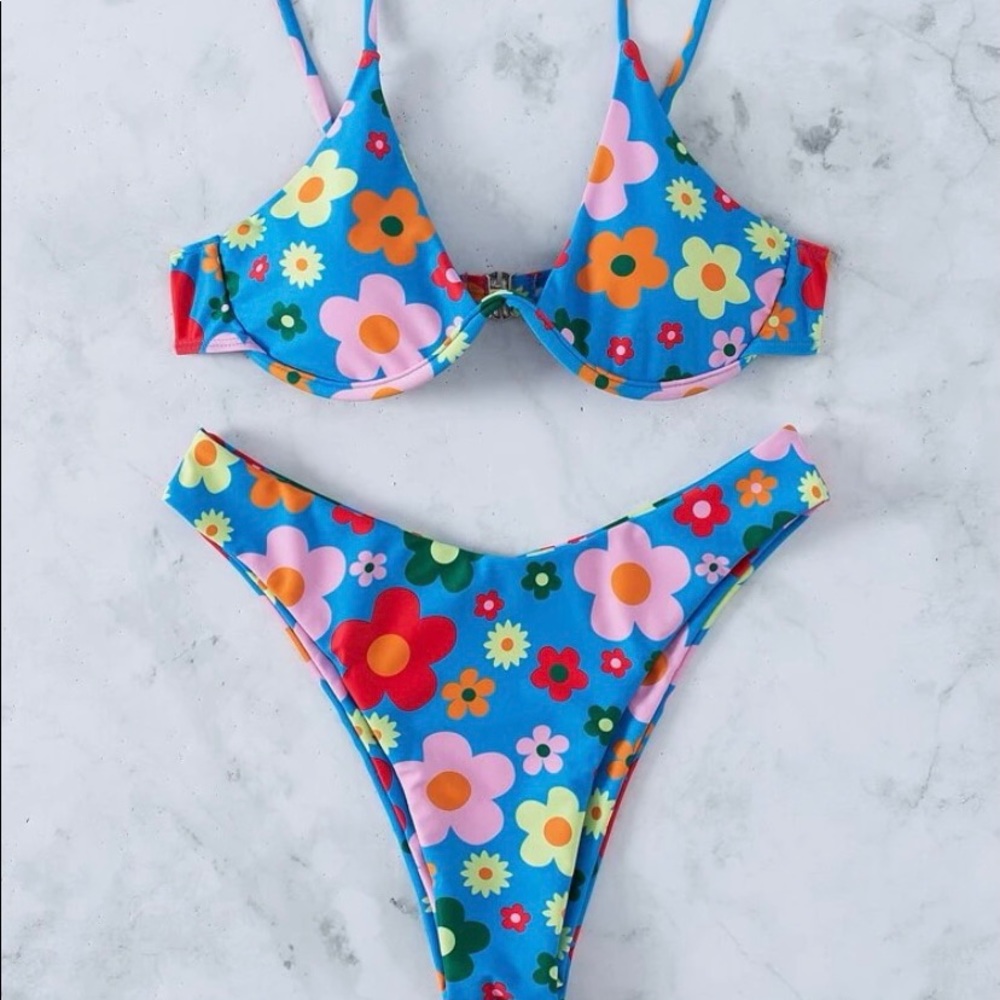 floral bathing suit